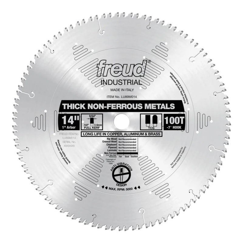 Freud LU89M014: 14" Thick Stock Aluminum Metal Blade - Image 1